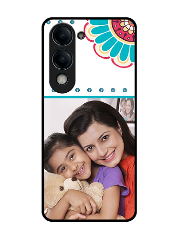 Custom Vivo Y19s 5G Custom Glass Phone Case - Flower Design