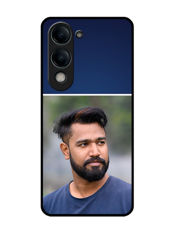 Custom Vivo Y19s 5G Custom Glass Phone Case - Simple Royal Blue Design