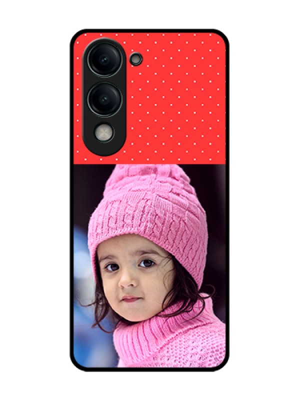 Custom Vivo Y19s 5G Custom Glass Phone Case - Red Pattern Design