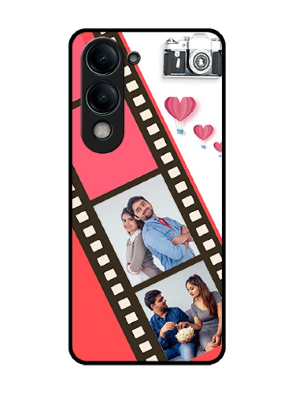 Custom Vivo Y19s 5G Custom Glass Phone Case - 3 Image Holder With Film Reel
