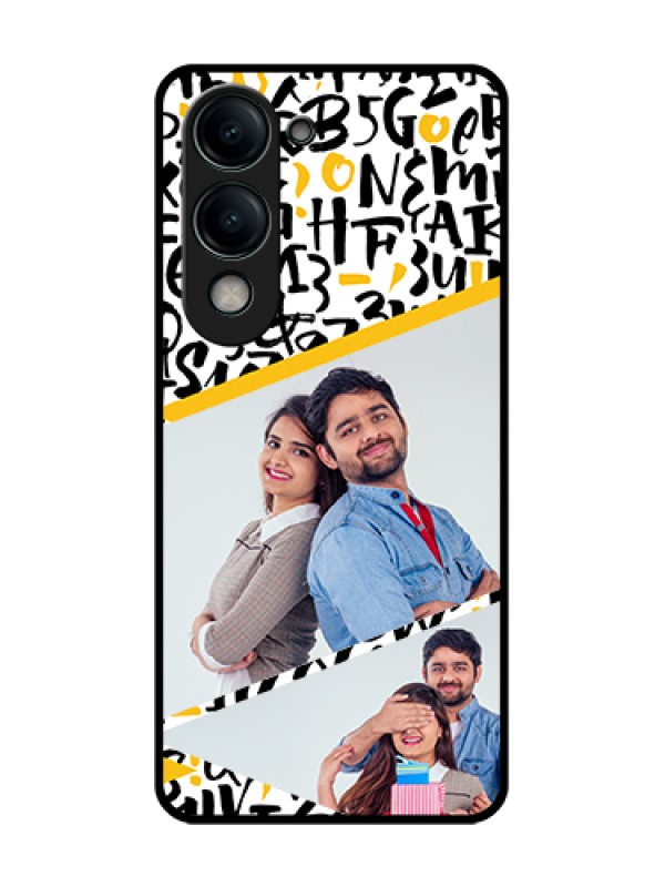 Custom Vivo Y19s 5G Custom Glass Phone Case - Letters Pattern Design