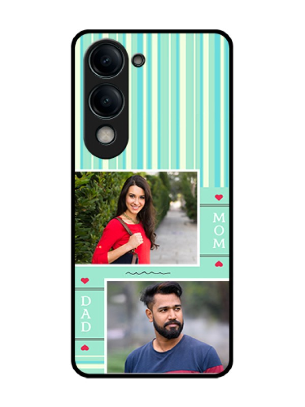 Custom Vivo Y19s 5G Custom Glass Phone Case - Mom & Dad Pic Design