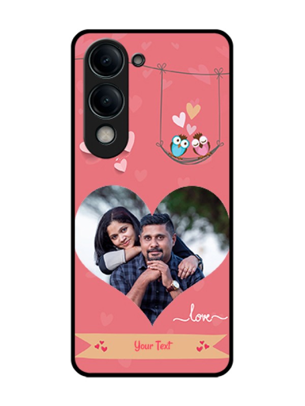 Custom Vivo Y19s 5G Custom Glass Phone Case - Peach Color Love Design