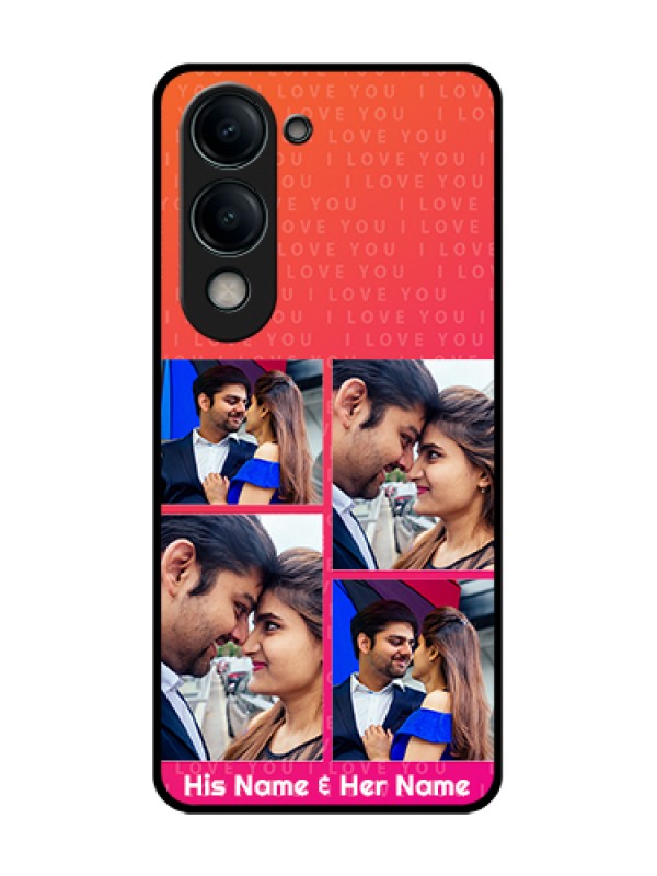 Custom Vivo Y19s 5G Custom Glass Phone Case - I Love You Pink Design