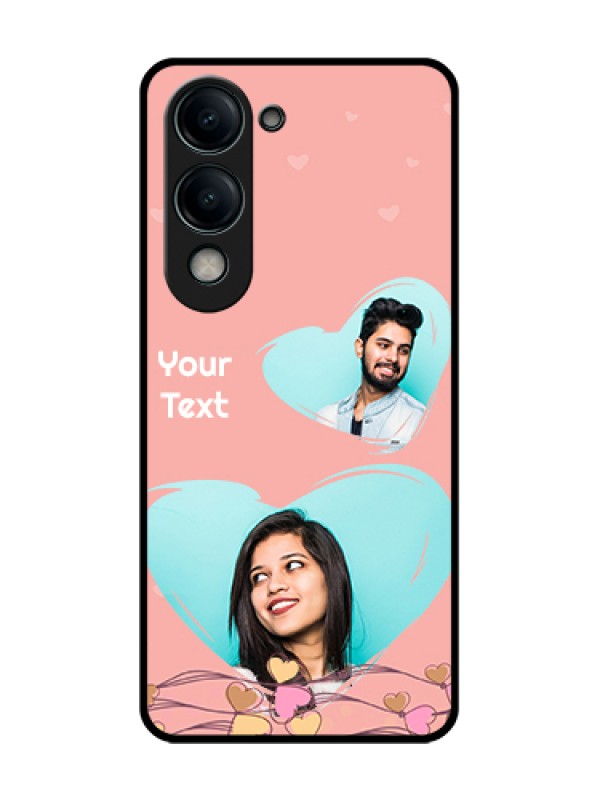 Custom Vivo Y19s 5G Custom Glass Phone Case - Love Doodle Design