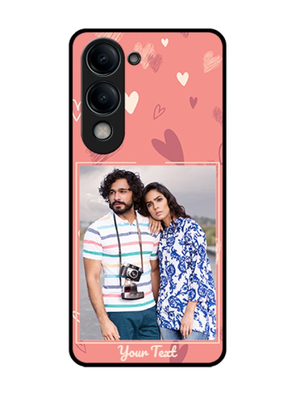 Custom Vivo Y19s 5G Custom Glass Phone Case - Love Doodle Art Design