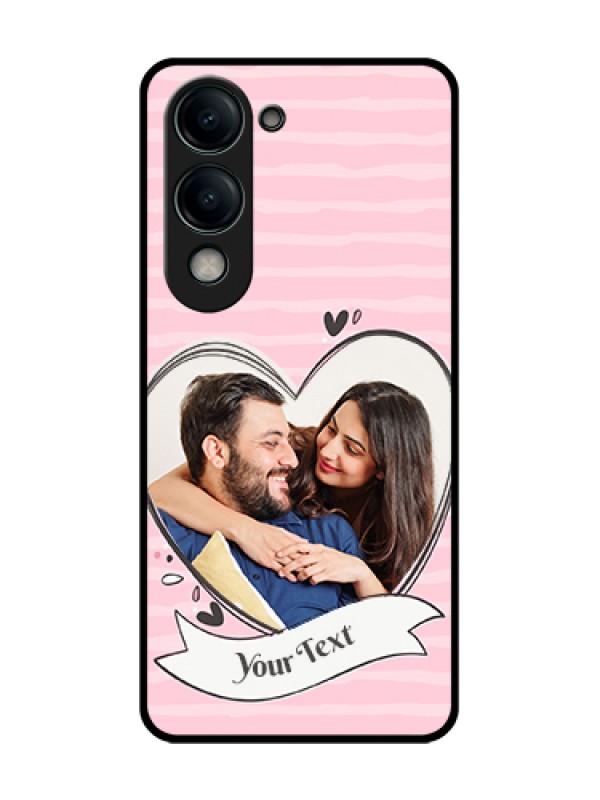 Custom Vivo Y19s 5G Custom Glass Phone Case - Vintage Heart Design