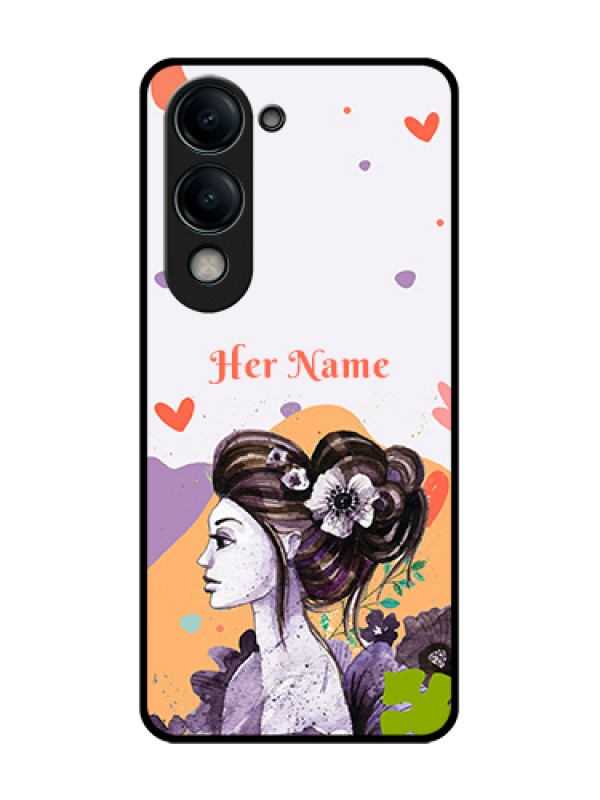 Custom Vivo Y19s 5G Custom Glass Phone Case - Woman And Nature Design