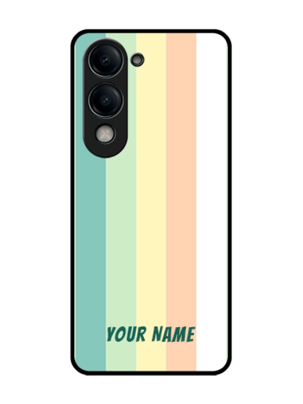 Custom Vivo Y19s 5G Custom Glass Phone Case - Multi - Colour Stripes Design