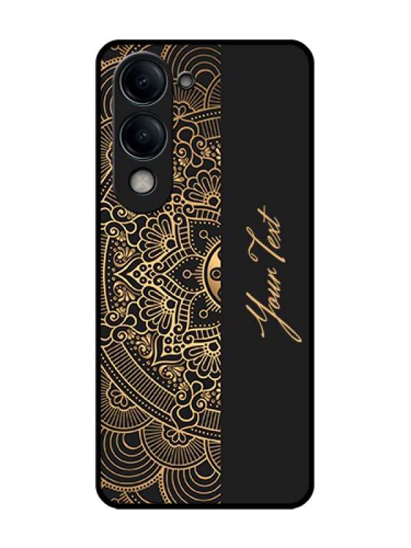 Custom Vivo Y19s 5G Custom Glass Phone Case - Mandala Art With Custom Text Design