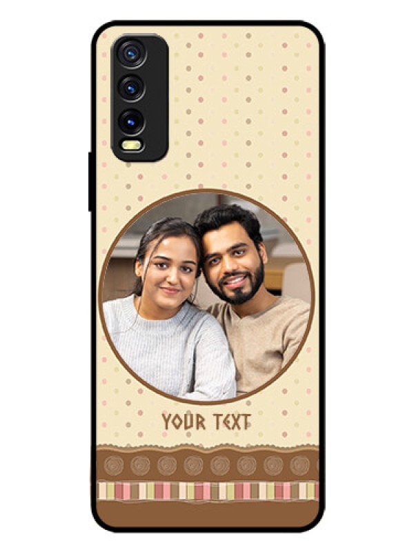 Custom Vivo Y20 Custom Glass Mobile Case  - Brown Dotted Mobile Case Design