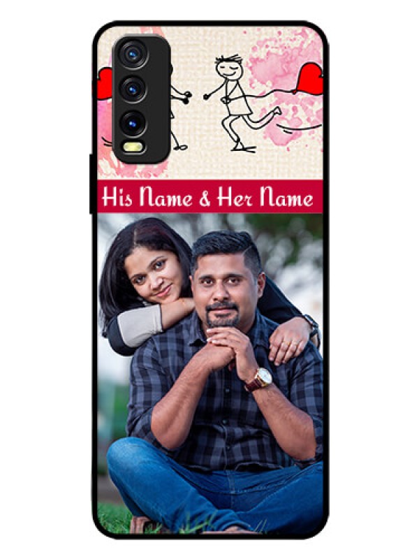 Custom Vivo Y20 Photo Printing on Glass Case  - You and Me Case Design