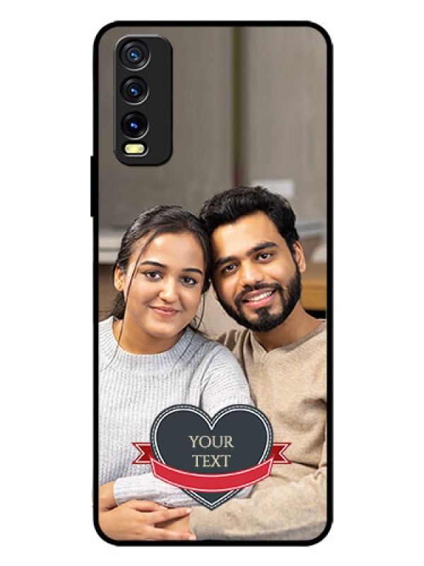 Custom Vivo Y20 Custom Glass Phone Case  - Just Married Couple Design