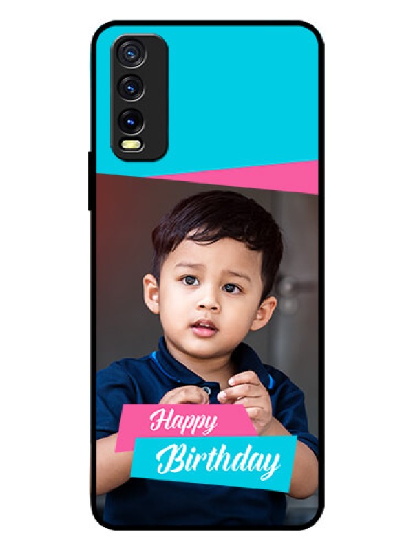 Custom Vivo Y20 Personalized Glass Phone Case  - Image Holder with 2 Color Design