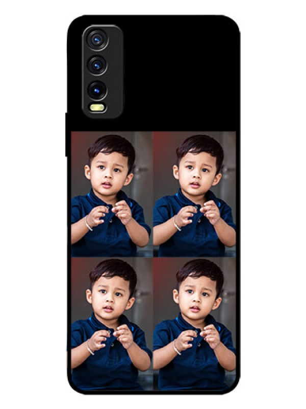 Custom Vivo Y20 4 Image Holder on Glass Mobile Cover
