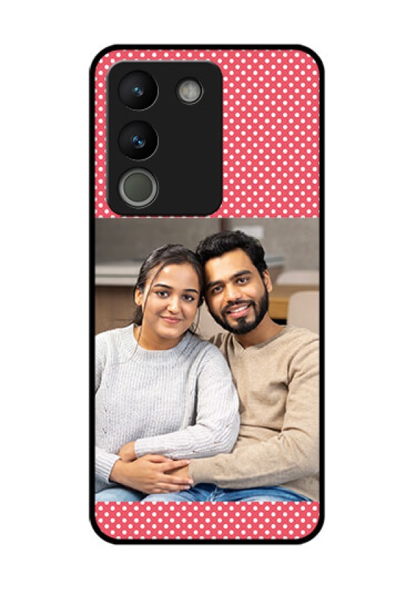 Vivo Y200 5G Custom Glass Phone Case - White Dotted Design
