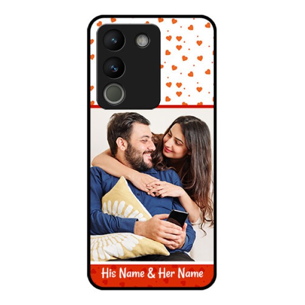 Vivo Y200 5G Custom Glass Phone Case - Orange Love Symbol Design