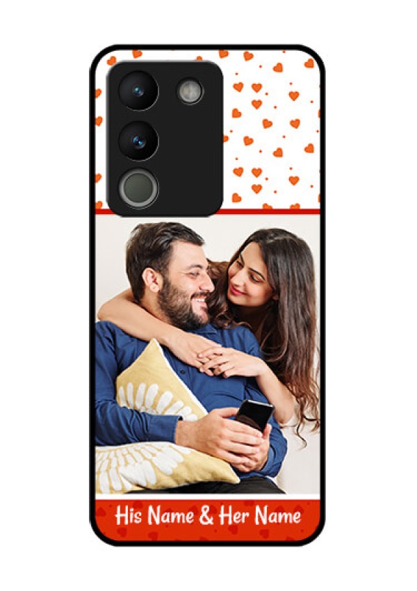 Vivo Y200 5G Custom Glass Phone Case - Orange Love Symbol Design