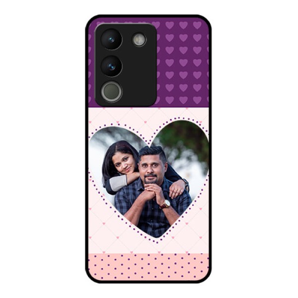 Vivo Y200 5G Custom Glass Phone Case - Violet Love Dots Design