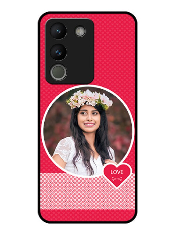 Custom Vivo Y200 5G Custom Glass Phone Case - Pink Color Pattern Design