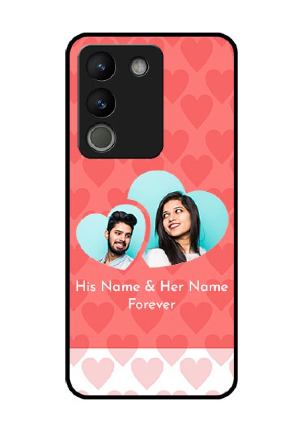 Vivo Y200 5G Custom Glass Phone Case - Couple Pic Upload Design