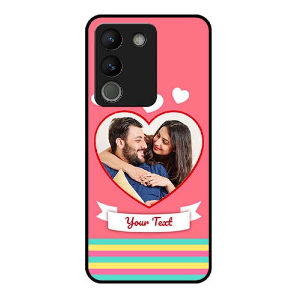 Vivo Y200 5G Custom Glass Phone Case - Love Shapes Doodle Design