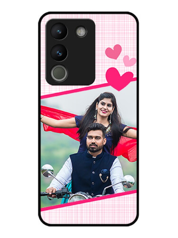 Custom Vivo Y200 5G Custom Glass Phone Case - Love Shape Heart Design