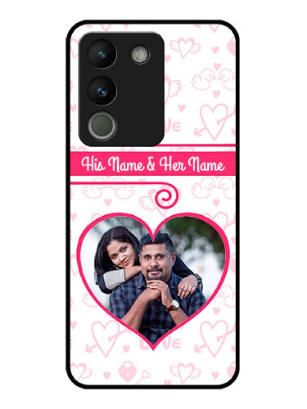 Custom Vivo Y200 5G Custom Glass Phone Case - Heart Shape Love Design