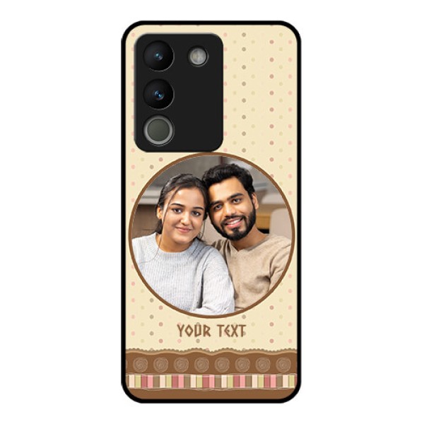 Vivo Y200 5G Custom Glass Phone Case - Brown Dotted Mobile Case Design Vivo Y200 5G Custom Glass Phone Case - Brown Dotted Mobile Case Design