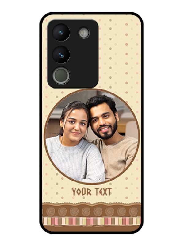 Custom Vivo Y200 5G Custom Glass Phone Case - Brown Dotted Mobile Case Design