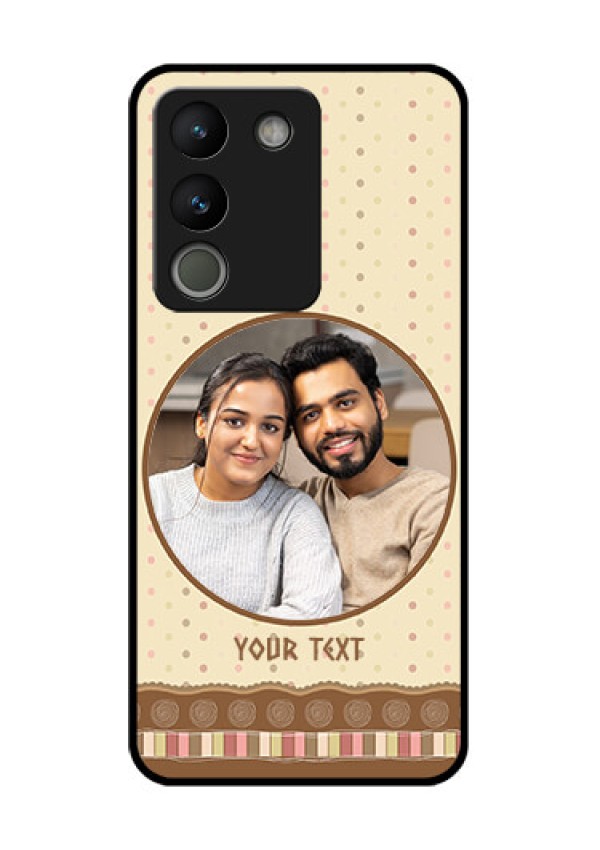 Vivo Y200 5G Custom Glass Phone Case - Brown Dotted Mobile Case Design