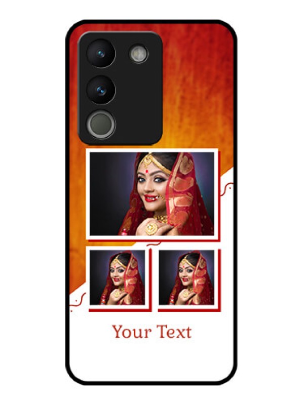 Custom Vivo Y200 5G Custom Glass Phone Case - Wedding Memories Design