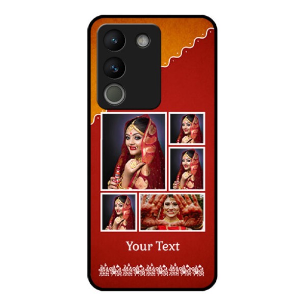 Vivo Y200 5G Custom Glass Phone Case - Wedding Pic Upload Design