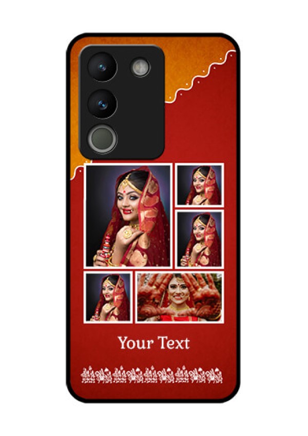 Vivo Y200 5G Custom Glass Phone Case - Wedding Pic Upload Design