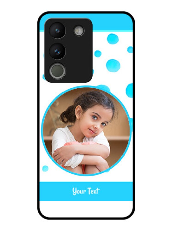 Custom Vivo Y200 5G Custom Glass Phone Case - Blue Bubbles Pattern Design