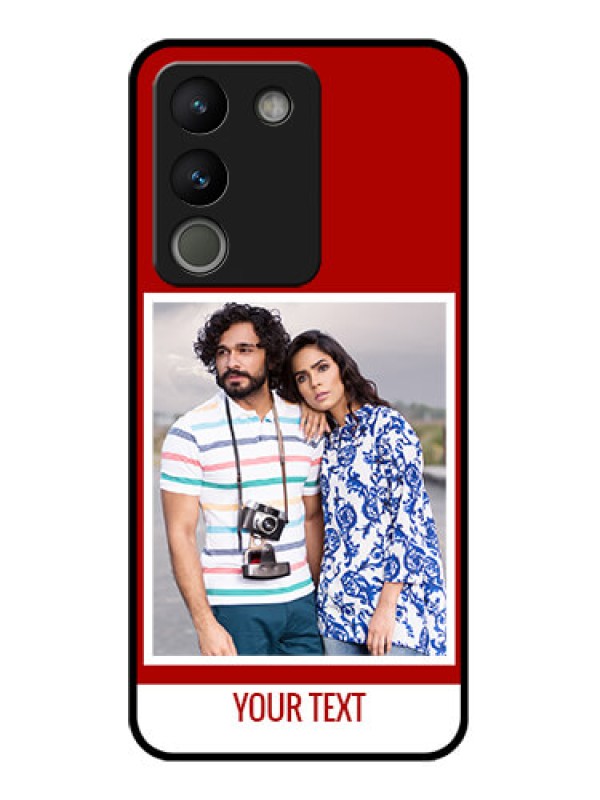 Custom Vivo Y200 5G Custom Glass Phone Case - Red Color Design