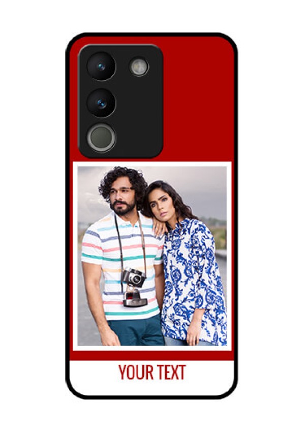 Vivo Y200 5G Custom Glass Phone Case - Red Color Design