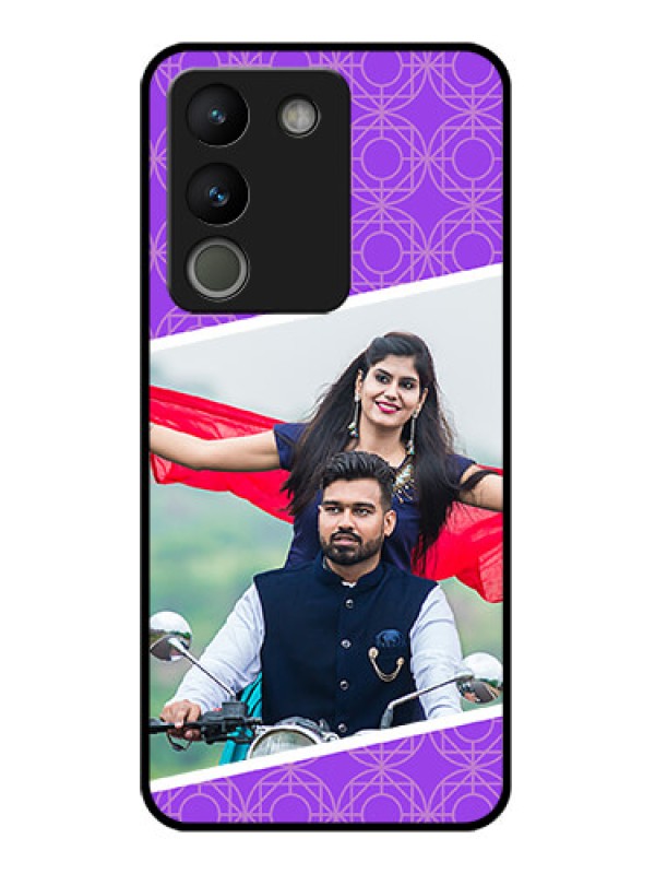 Custom Vivo Y200 5G Custom Glass Phone Case - Violet Color Pattern Design