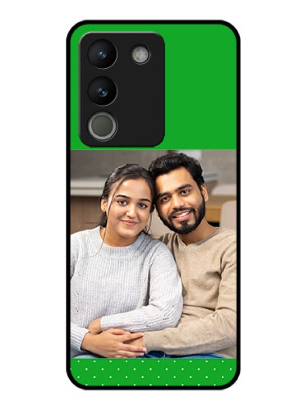 Custom Vivo Y200 5G Custom Glass Phone Case - Green Pattern Design