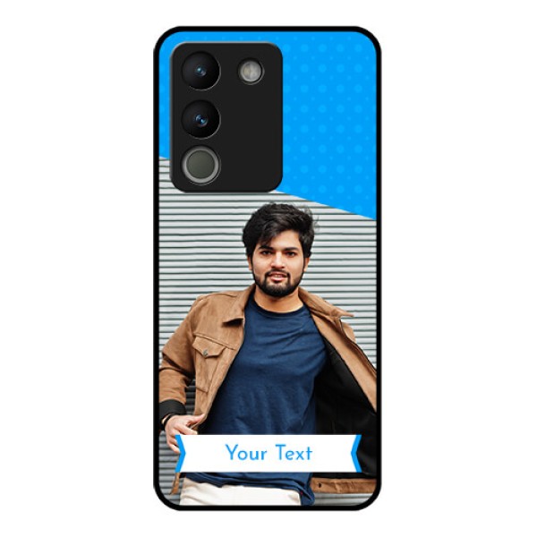 Vivo Y200 5G Custom Glass Phone Case - Simple Blue Color Design