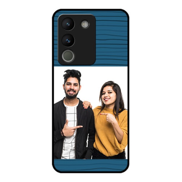 Vivo Y200 5G Custom Glass Phone Case - Blue Pattern Cover Design