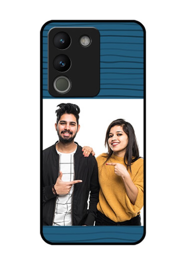 Vivo Y200 5G Custom Glass Phone Case - Blue Pattern Cover Design