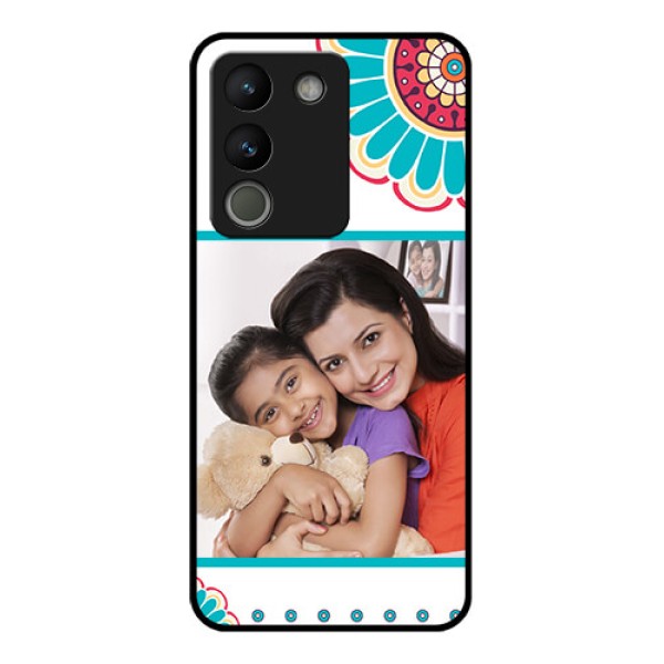 Vivo Y200 5G Custom Glass Phone Case - Flower Design