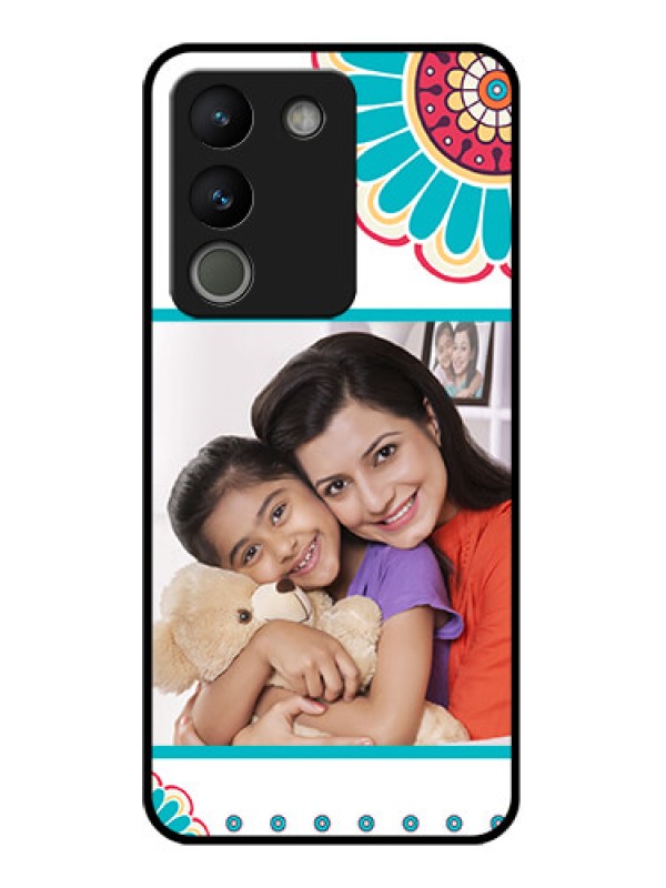 Custom Vivo Y200 5G Custom Glass Phone Case - Flower Design