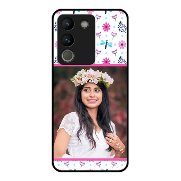 Vivo Y200 5G Custom Glass Phone Case - Colorful Flower Design