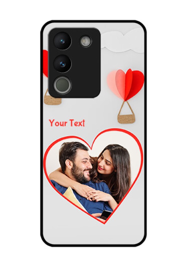 Vivo Y200 5G Custom Glass Phone Case - Parachute Love Design