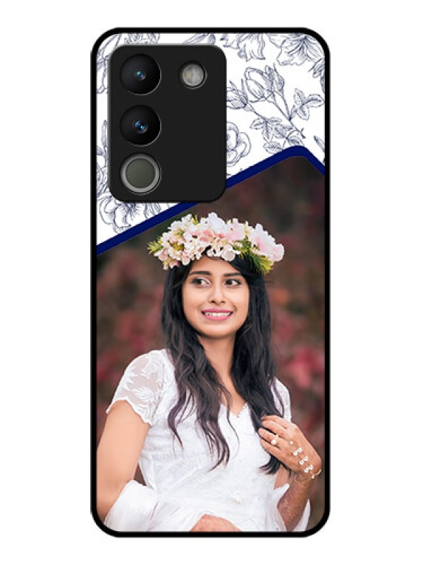 Custom Vivo Y200 5G Custom Glass Phone Case - Classy Floral Design