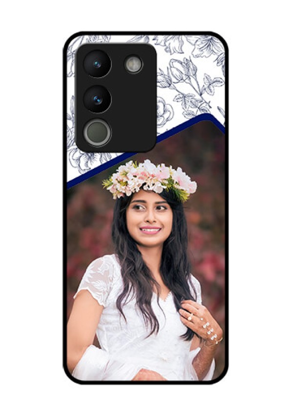 Vivo Y200 5G Custom Glass Phone Case - Classy Floral Design