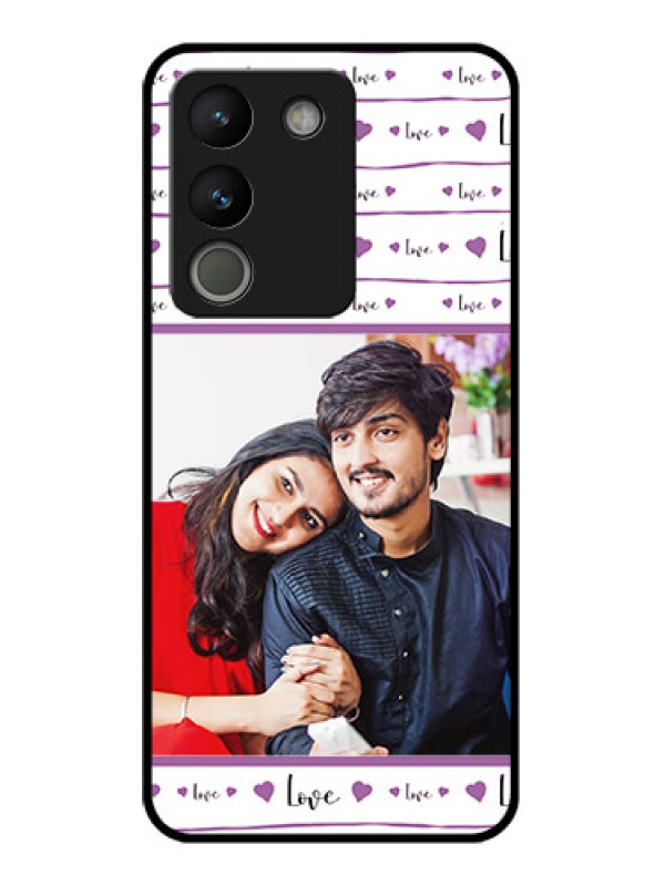Custom Vivo Y200 5G Custom Glass Phone Case - Couples Heart Design