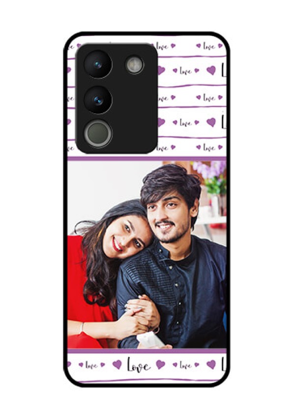 Vivo Y200 5G Custom Glass Phone Case - Couples Heart Design